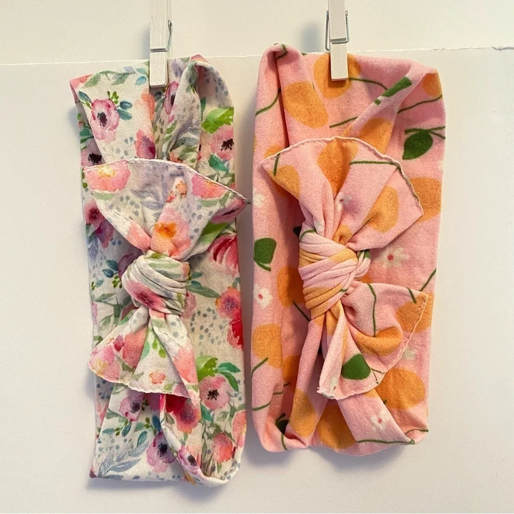 Baby Bling Printed Floral & Printed Fruit Knot Headbands